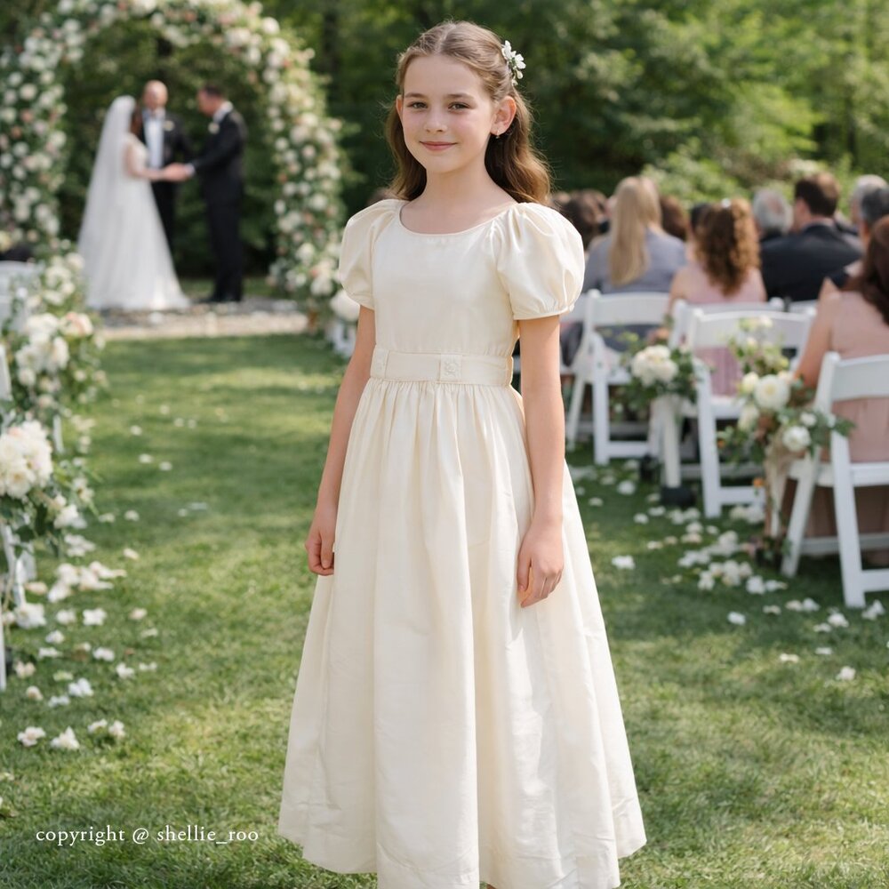 Strasburg Ivory Dupioni Silk Dress Flower Girl Special Occasion Size 14/16 NWOT